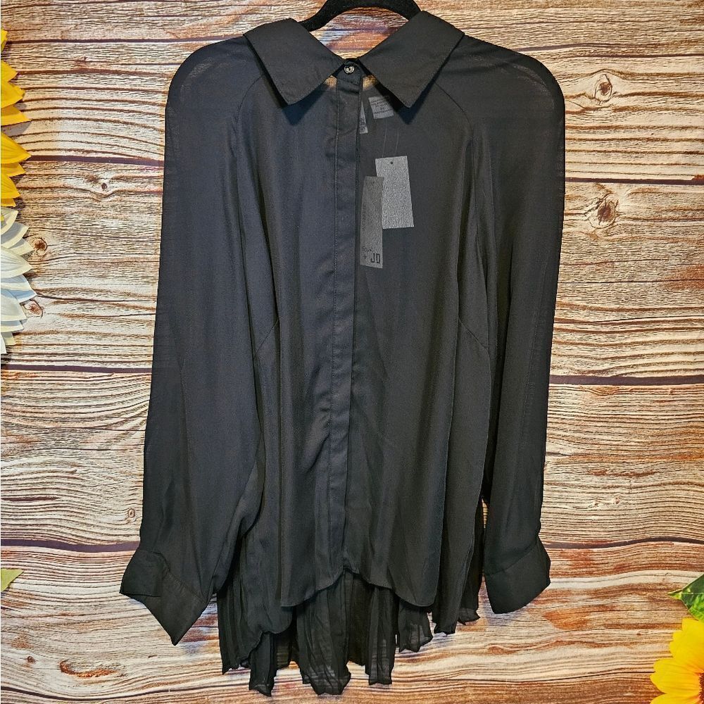 Sami & Jo black blouse Women's 3X sheer material NWT